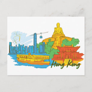 Postal Hong Kong, ciudad famosa de China