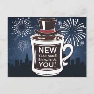 Postal honnBrew-tiful Wishes para el café del año que vie