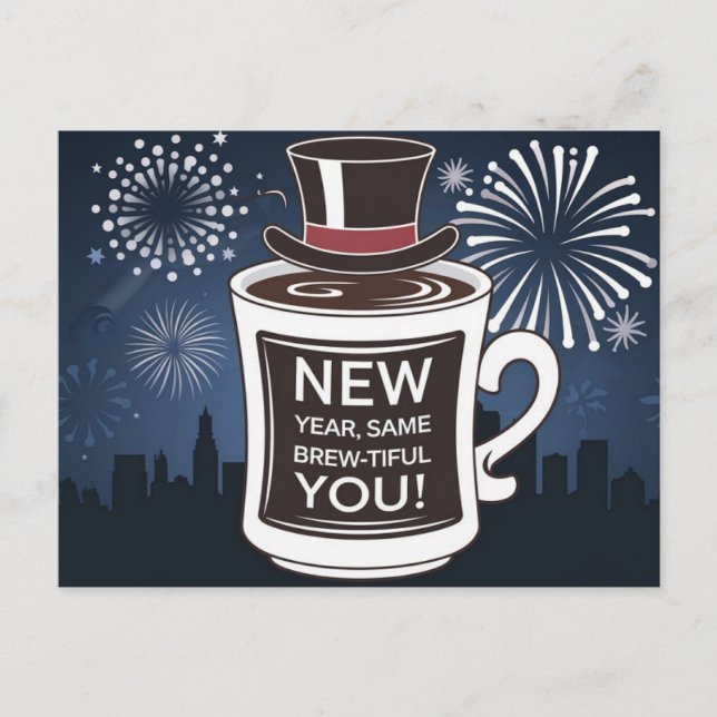 Postal honnBrew-tiful Wishes para el café del año que vie (Anverso)