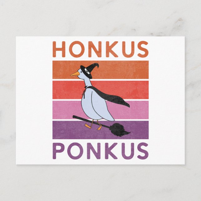 Postal Honny Honkus Ponkus Halloween Testigos de oca Honk (Anverso)