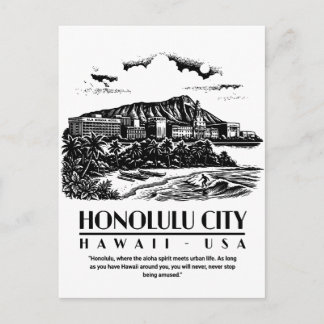 Postal Honolulu City Hawaii USA