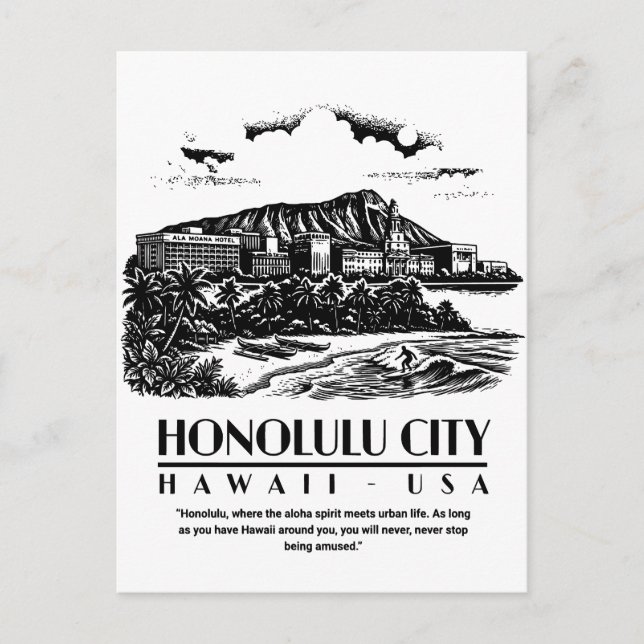 Postal Honolulu City Hawaii USA (Anverso)