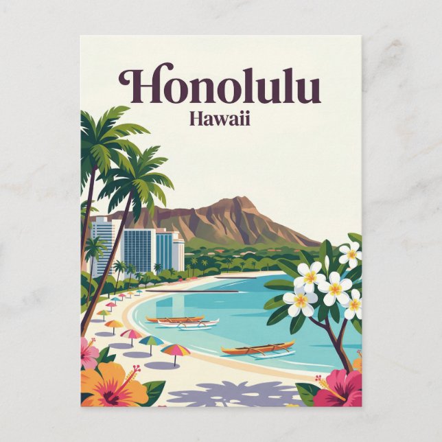 Postal Honolulu EE. UU. (Anverso)