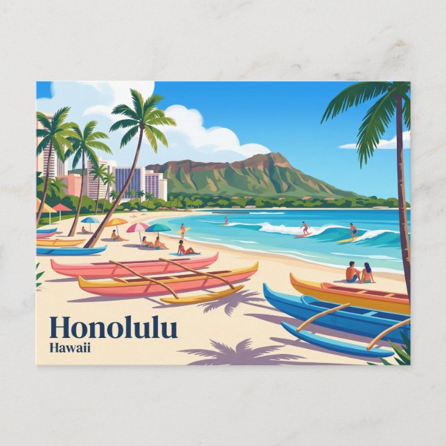 Postal Honolulu EE. UU. (Anverso)