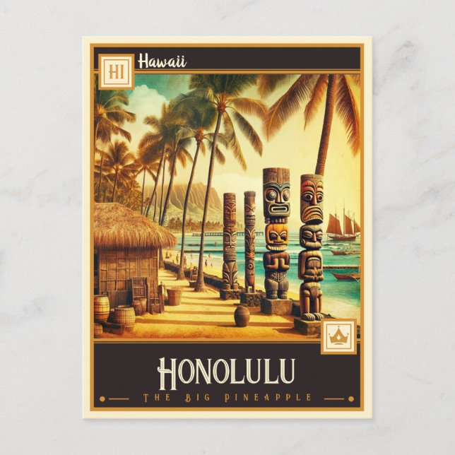 Postal Honolulu, Hawai | Vintage (Anverso)