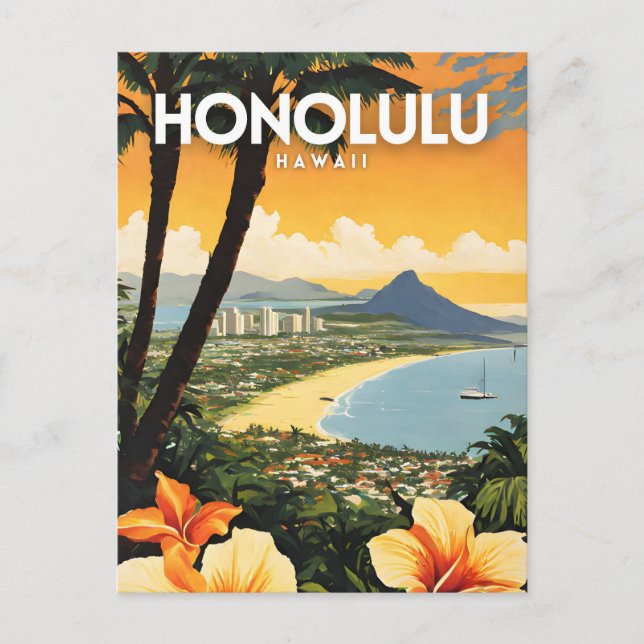 Postal Honolulu Hawaii Nostalgic Travel (Anverso)