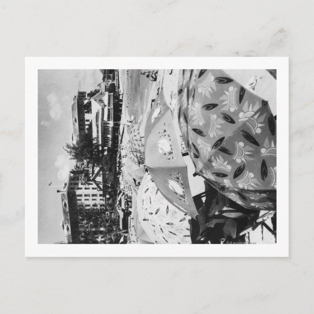 Postal Honolulu, Hawaii - Vista de la playa de Waikiki (Anverso)