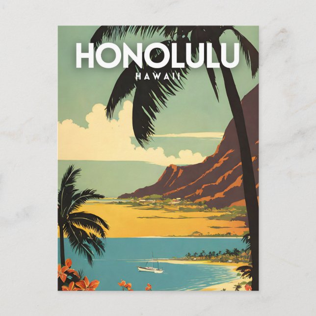 Postal Honolulu Nostalgic Travel Art (Anverso)