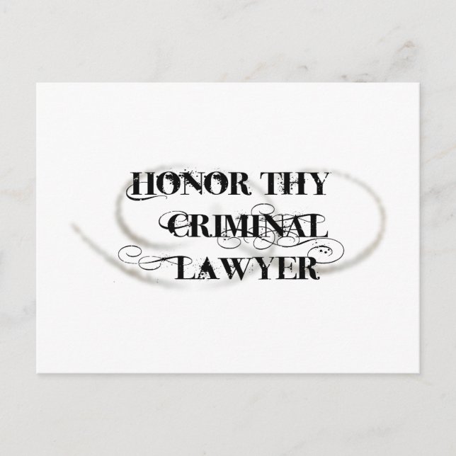 Postal Honor a tu abogado criminal (Anverso)