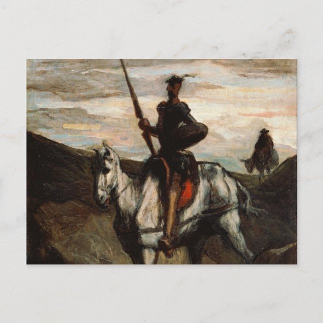 Postal Honore Daumier - Don Quijote en las montañas (Anverso)