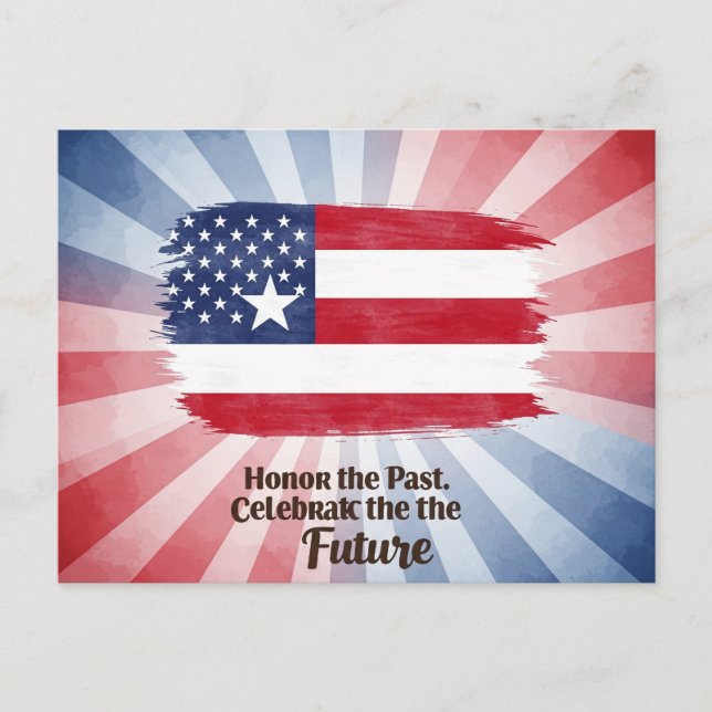 Postal "Honra al pasado. Celebrar el futuro" 12 de junio (Anverso)
