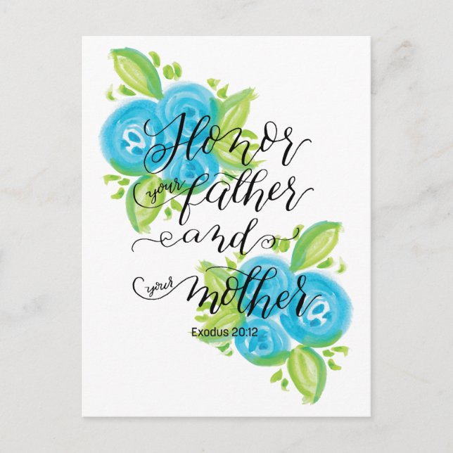 Postal Honrar a tu padre y madre (Anverso)