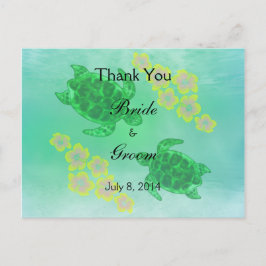 Postal Honu Boda hawaiano gracias