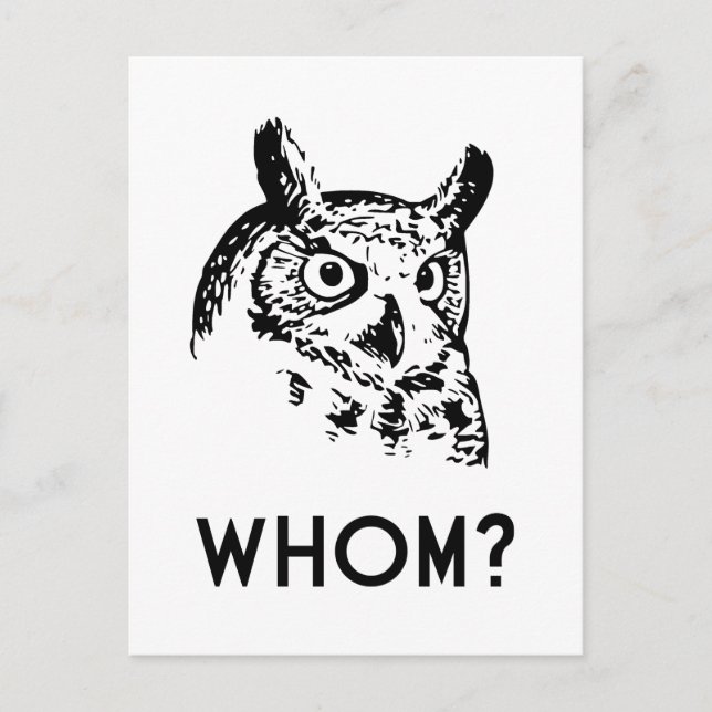 Postal Hoo Who Who Grammar Owl (Anverso)