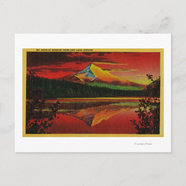 Postal Hood at Sunrise from Lost Lake, Oregon (Anverso)
