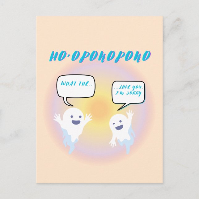 Postal Ho'oponopono Ghosts Healing y Funny Two-Tone (Anverso)