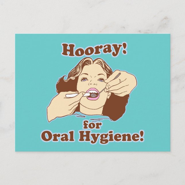 Postal Hooray para Higiene Oral (Anverso)