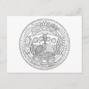 Postal Hoot Hollow Color It In Postcard