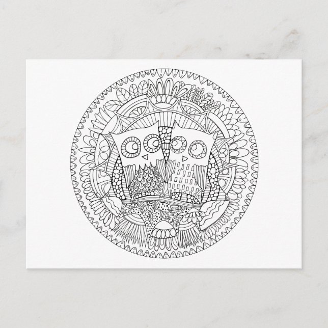 Postal Hoot Hollow Color It In Postcard (Anverso)