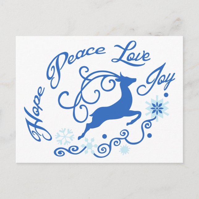 Postal Hope Peace Love Joy (Anverso)