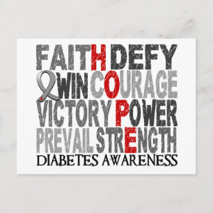 Postal Hope Word Collage Diabetes