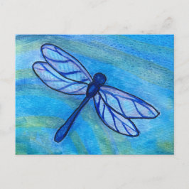Postal Hopeant Blue Dragonfly Spirit Watercolor