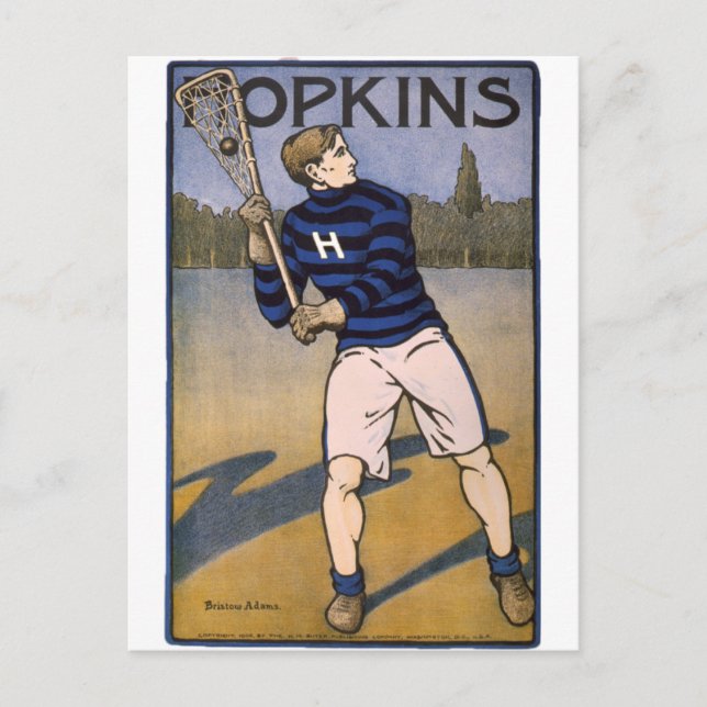 Postal Hopkins Lacrosse 1902 - Bristow Adams (Anverso)