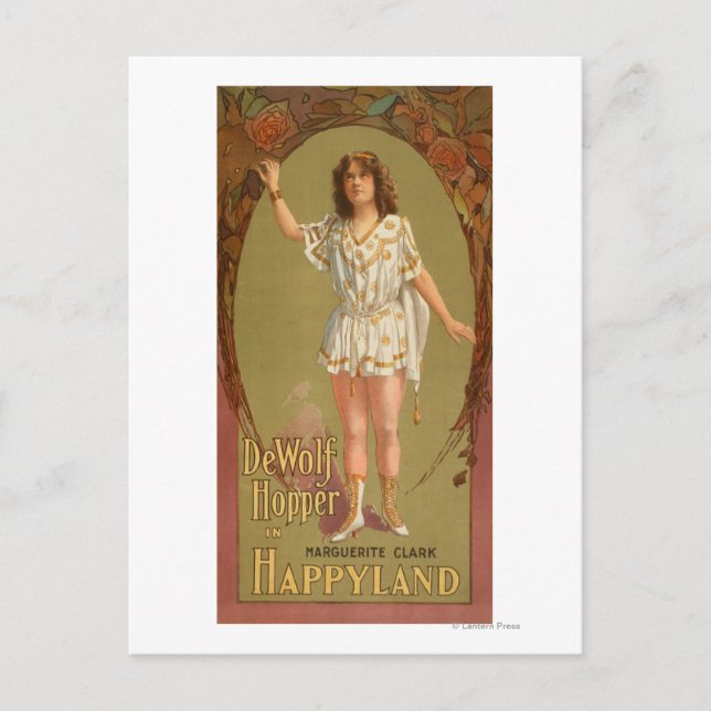 Postal Hopper de Wolf en Poster de teatro Happyland (Anverso)