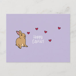 Postal "Hoppy Easter" Punny Bunny Postcard