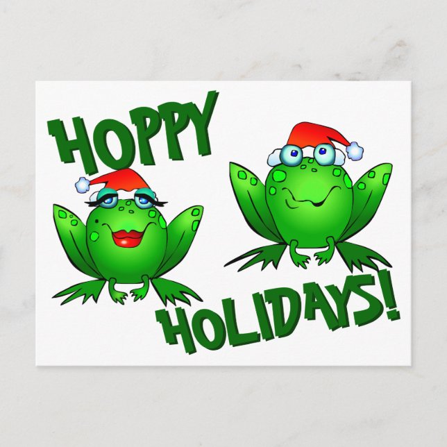 Postal Hoppy Holidays Cute Personalizado Navidades Frods (Anverso)