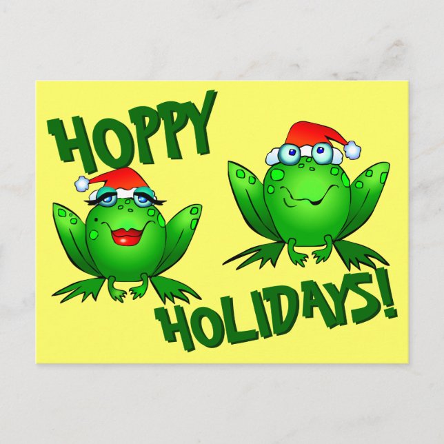 Postal Hoppy Holidays Cute Personalizado Navidades Frods (Anverso)