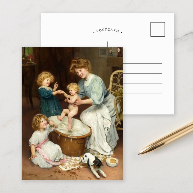 Postal Hora de baño del bebé | Arthur John Elsley (Subido por el creador)