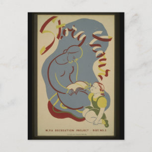 Postal Hora de historia de postcard-WPA