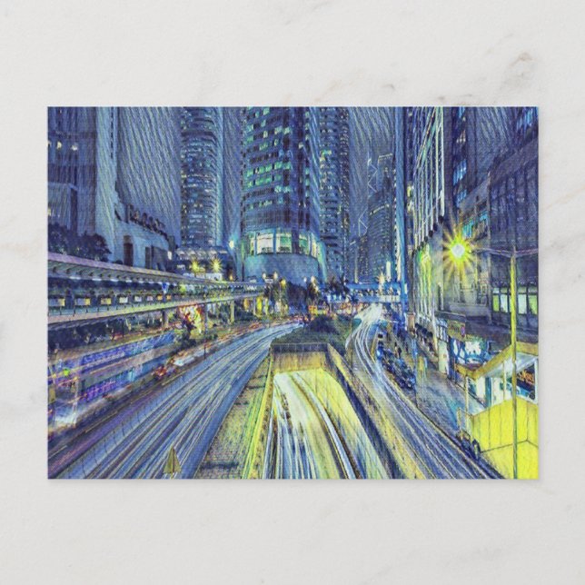 Postal Hora de la noche de Hong Kong (Anverso)