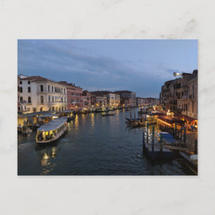 Postal Hora de la noche en el Gran Canal, Venecia, Italia