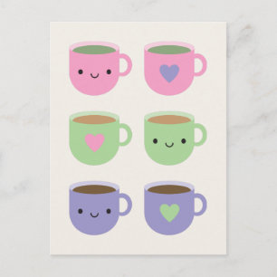 Postal Hora de tomar el té - Copa Kawaii de té