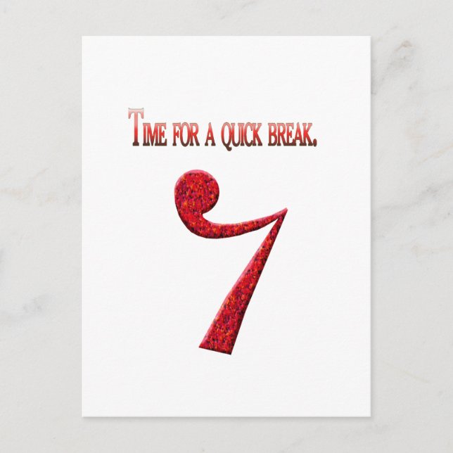 Postal "Hora de una pausa rápida" (Anverso)