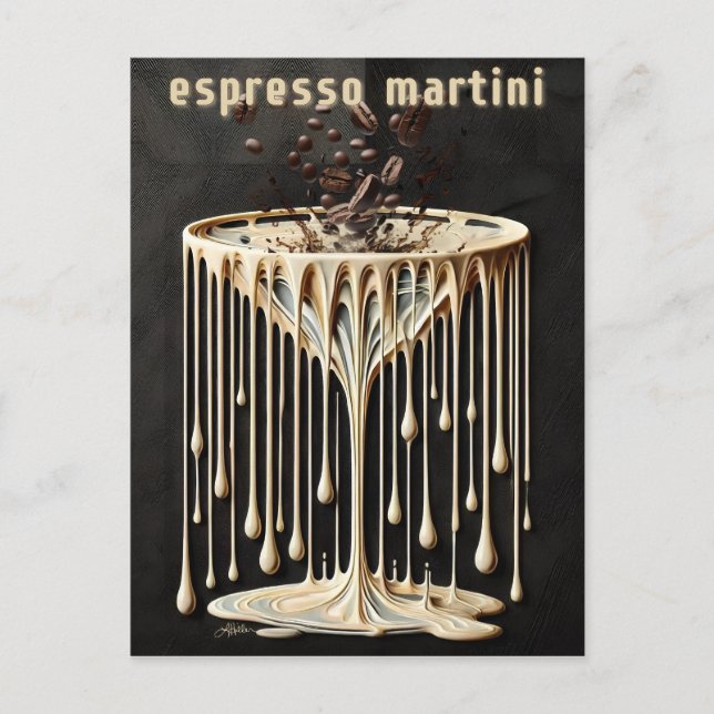 Postal Hora del cóctel de Espresso Martini (Anverso)