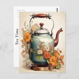 Postal Hora del Té Descanso para el Café Reunirse Vacacio