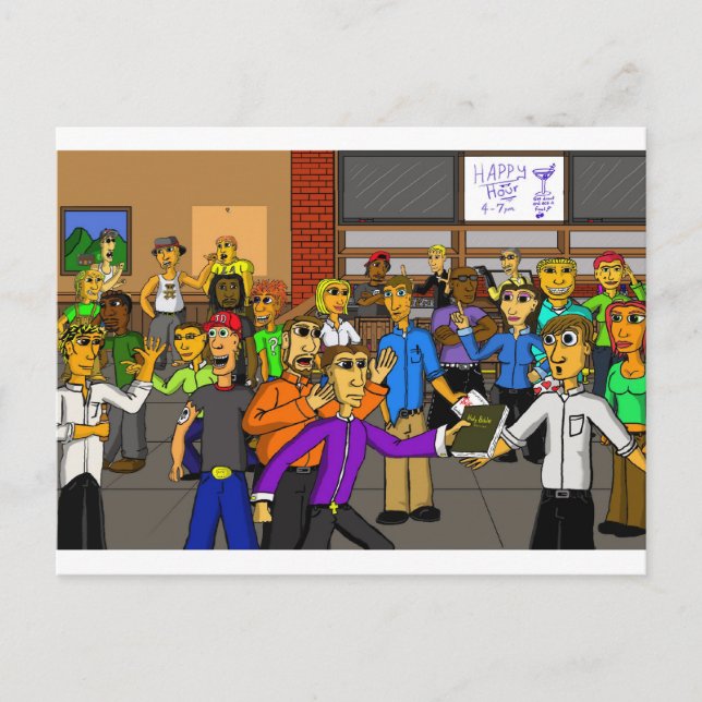 Postal Hora feliz (Anverso)