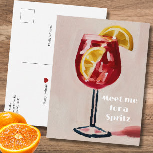 Postal Hora Feliz de Cóctel Italiano Vintage Retro Colori