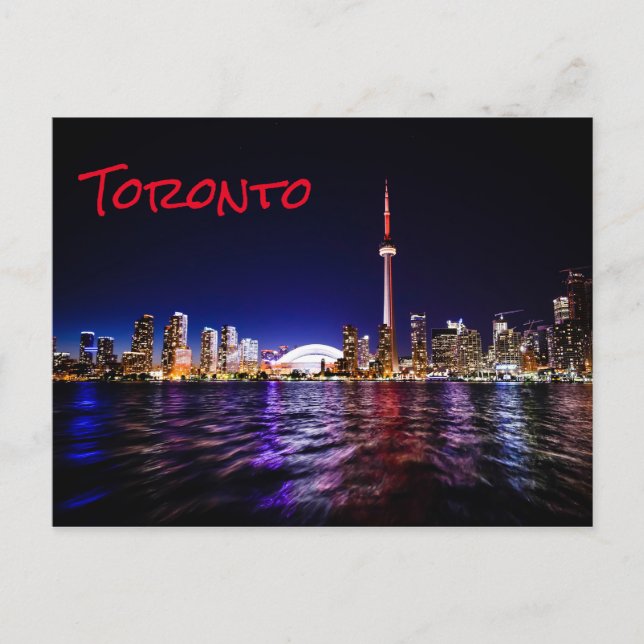 Postal Hora nocturna de la ciudad de Toronto (Anverso)