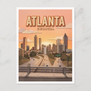 Postal horizonte de Atlanta desde el puente de Jackson St