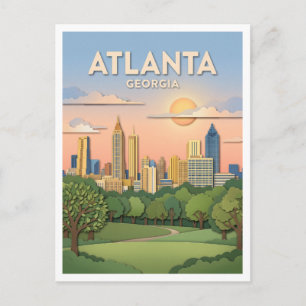Postal horizonte de Atlanta desde Piedmont Park Georgia