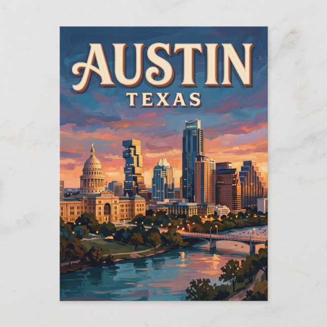 Postal Horizonte de Austin Texas (Anverso)