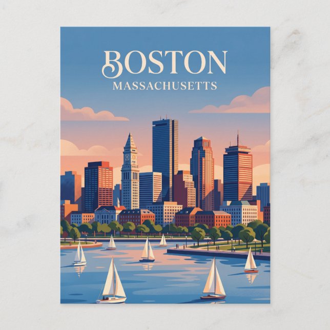 Postal Horizonte de Boston EE. UU. (Anverso)