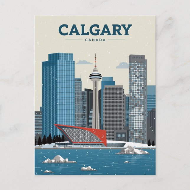 Postal Horizonte de Calgary Canadá Downtown (Anverso)