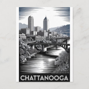 Postal Horizonte de Chattanooga Tennessee en Grabado en M