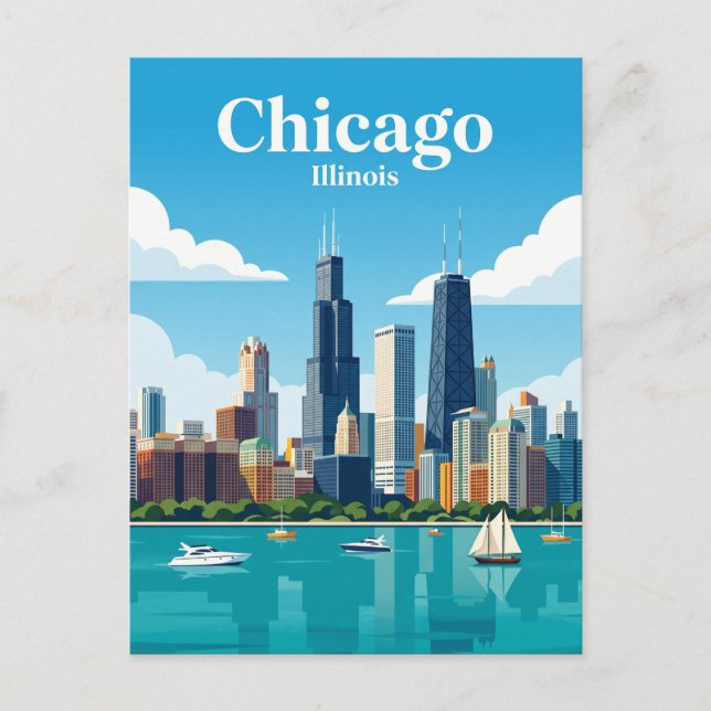 Postal Horizonte de Chicago EE. UU. (Anverso)