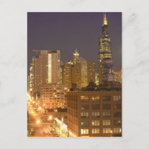 Postal Horizonte de Chicago, Illinois, desde West Loop en